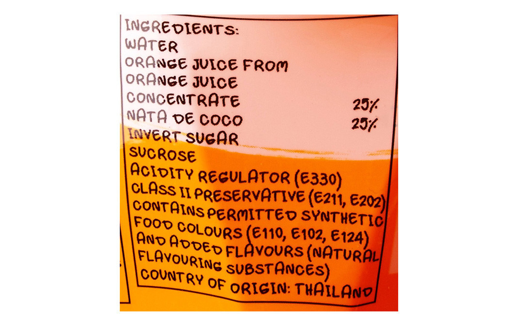 Mogu Mogu Orange Juice With Nata De Coco    Plastic Bottle  300 millilitre